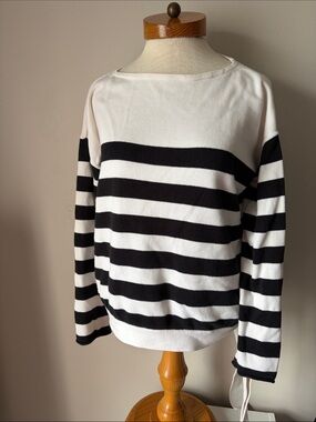 Black and White Striped Long Sleeve Sweater by Ann Taylor